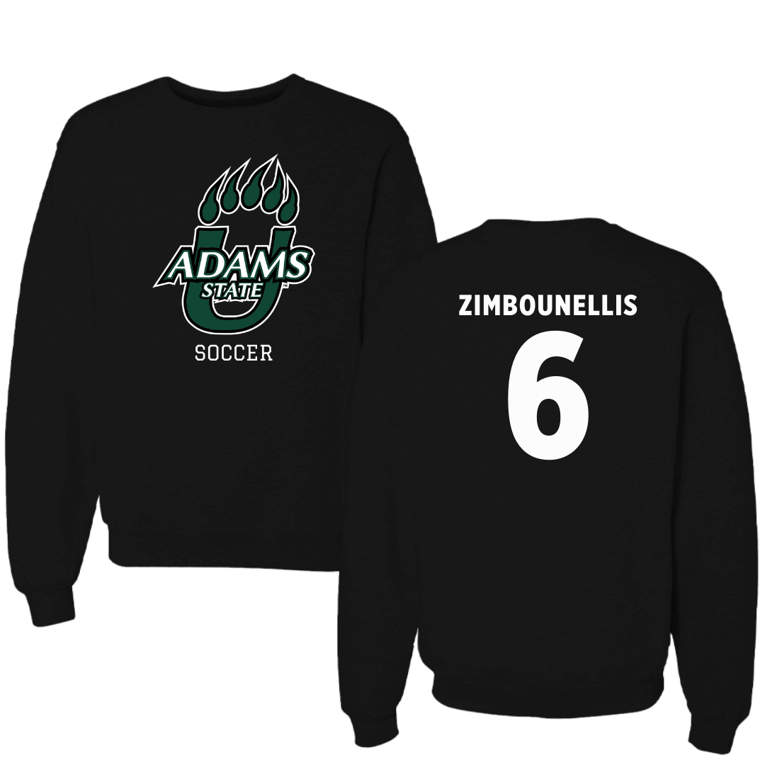 Adams State University Soccer Black State Crewneck - #6 Tyler Zimbounellis