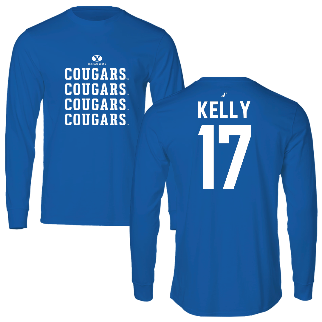 Brigham Young University Football Blue General Performance Long Sleeve - #17 Jack Kelly