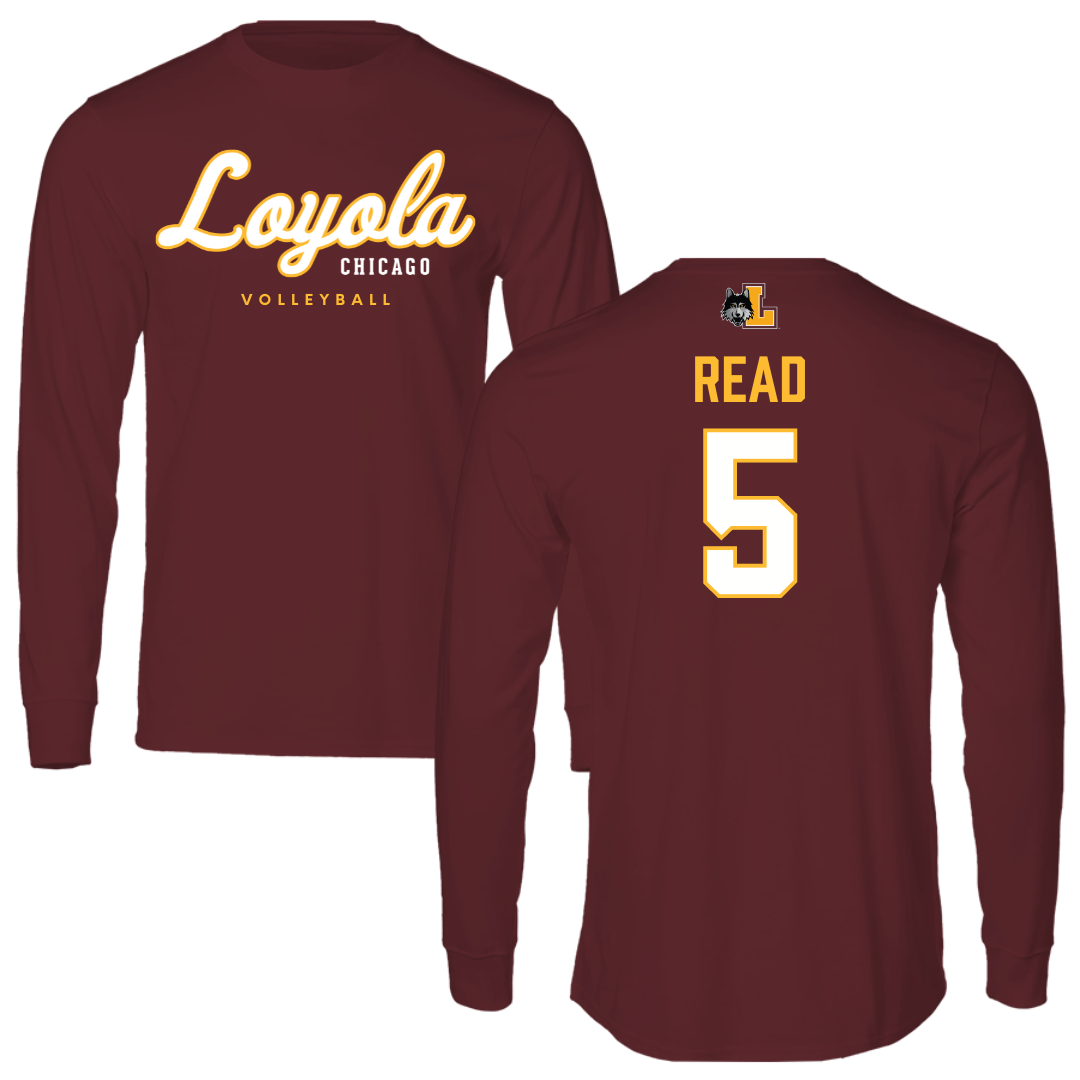 Loyola University-Chicago Volleyball Maroon Block Long Sleeve - #5 Jake Read