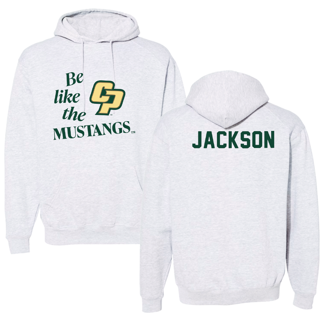 Cal Poly TF and XC Light Gray Be Like Us Hoodie - Jordan Jackson