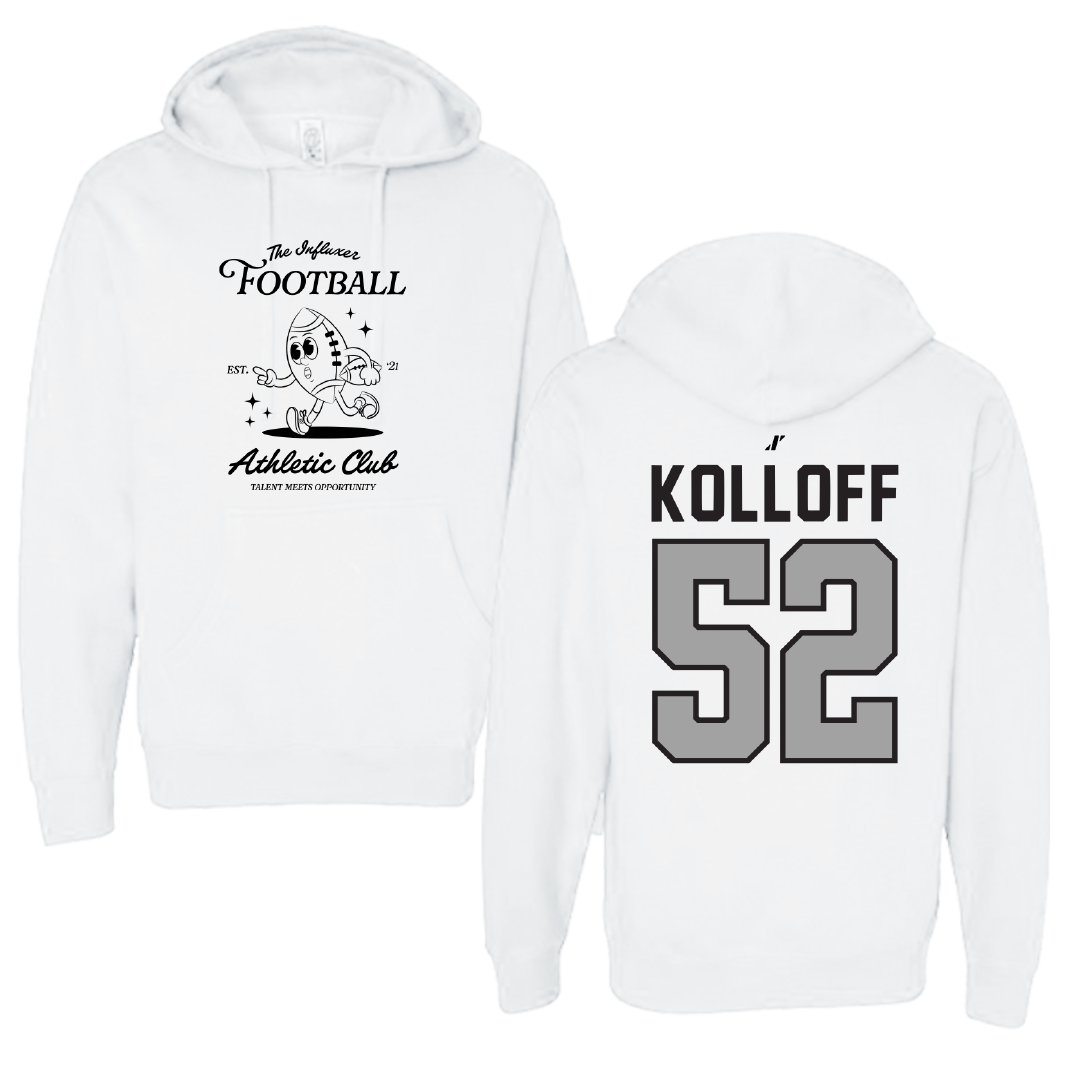 Football White Influxer Athletic Club Hoodie - #52 Ethan Kolloff