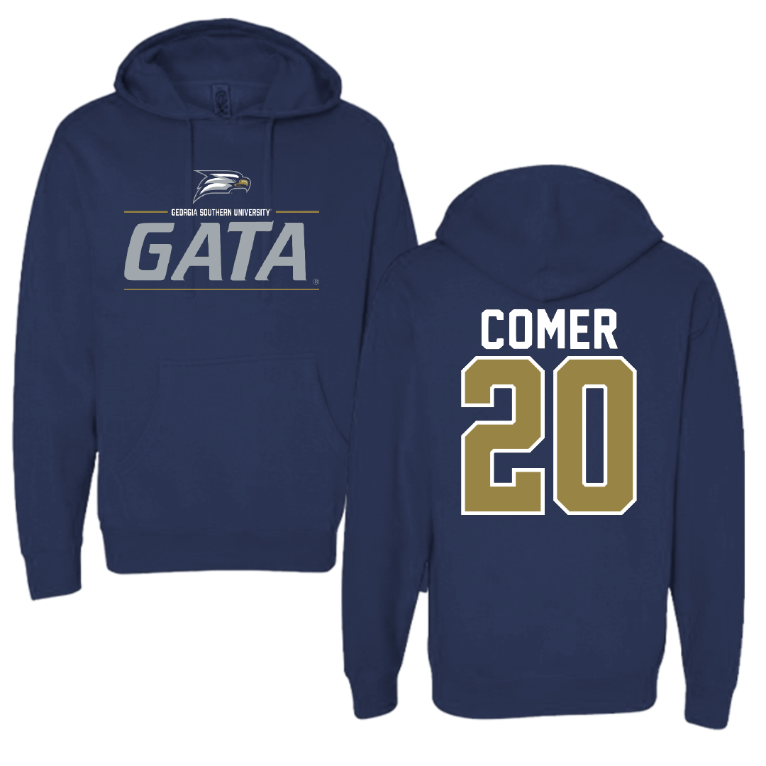 Georgia Southern University Soccer Navy General Hoodie - #20 Addison Comer