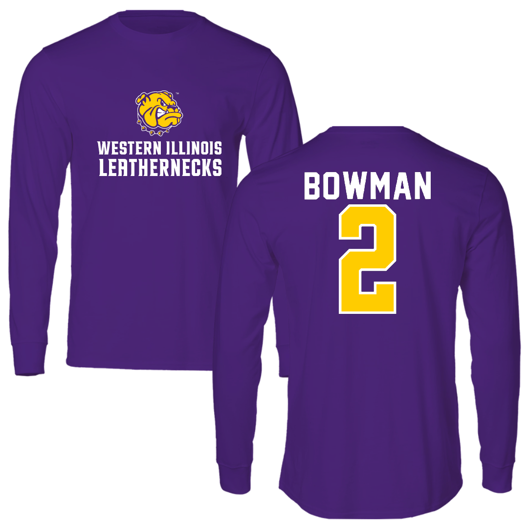 Western Illinois University Basketball Purple Long Sleeve - #2 Shelby Bowman