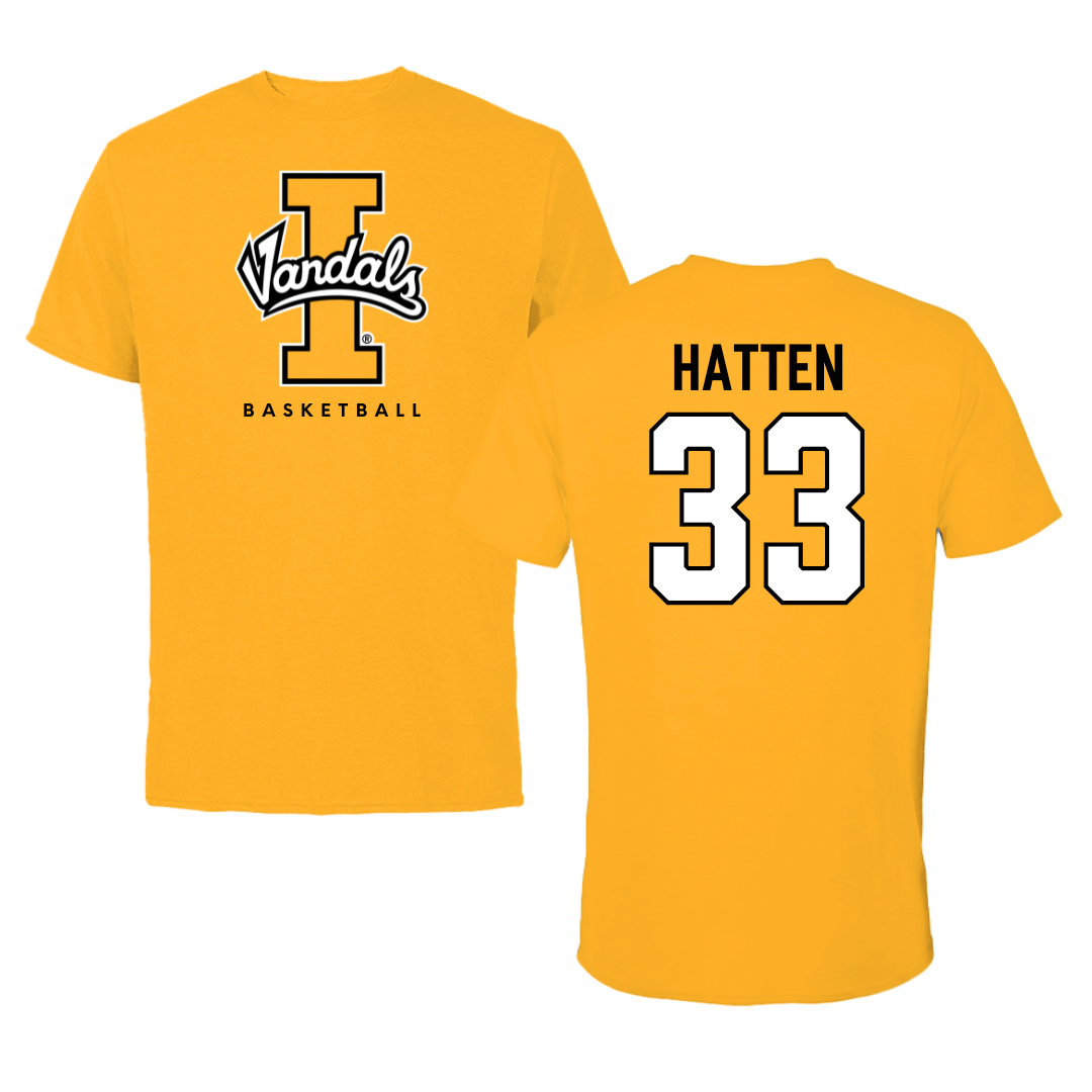 University of Idaho Basketball Gold Tee - #33 Jack Hatten