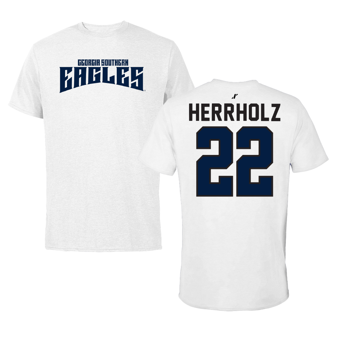 Georgia Southern University Baseball White Classic Performance Tee - #22 JP Herrholz
