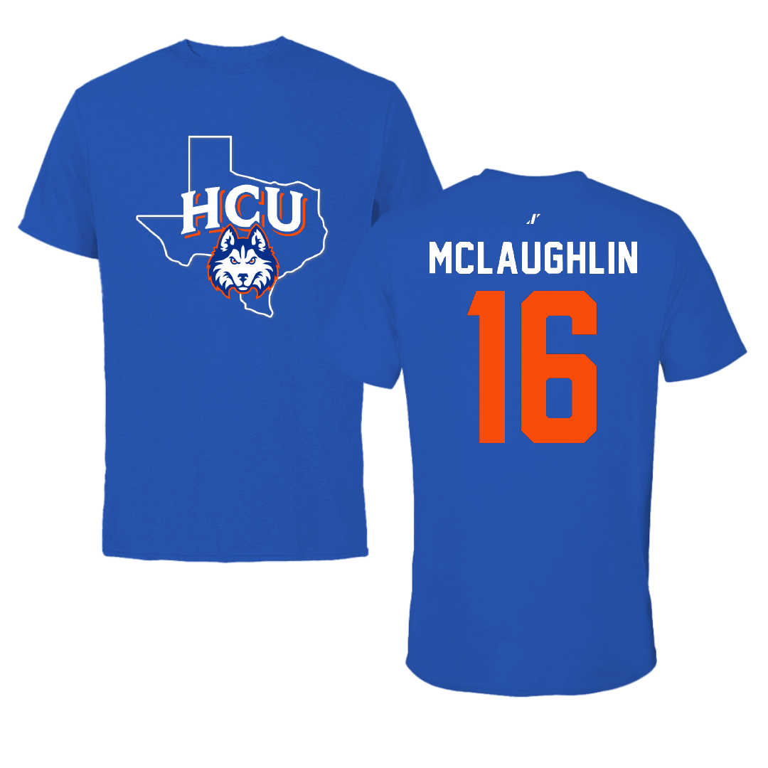 Houston Christian University Volleyball Blue State Tee - #16 Grace McLaughlin