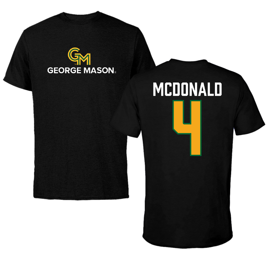 George Mason University Volleyball Black Performance Tee - #4 Troy McDonald