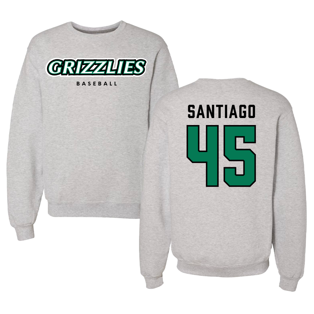 Adams State University Baseball Gray Grizzlies Crewneck - #45 Ricardo Santiago