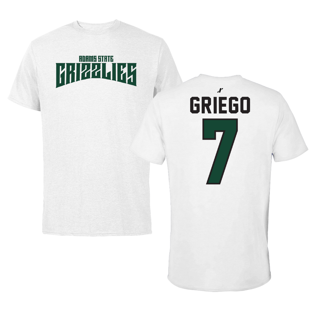 Adams State University Baseball White Classic Tee - #7 Markus Griego