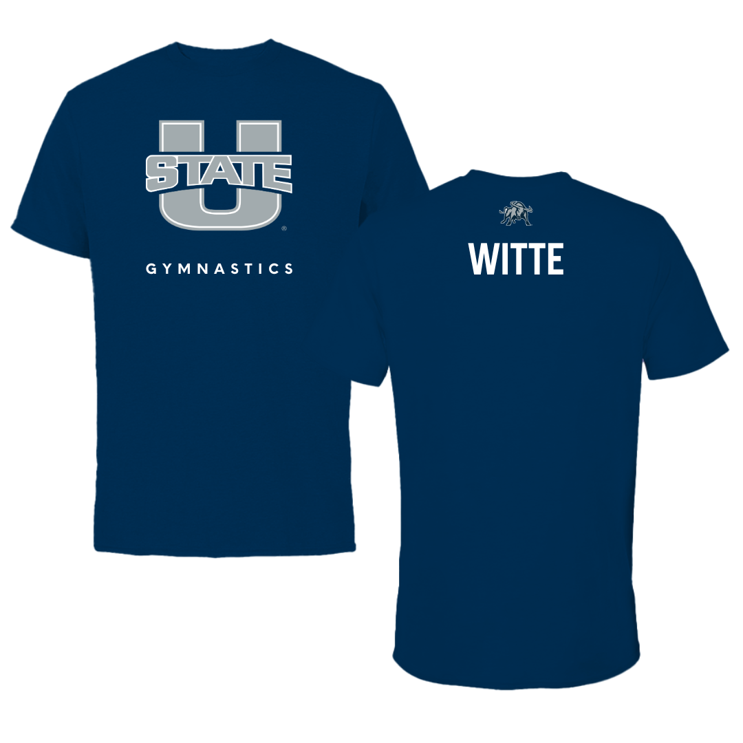 Utah State University Gymnastics Navy Performance Tee - Mya Witte