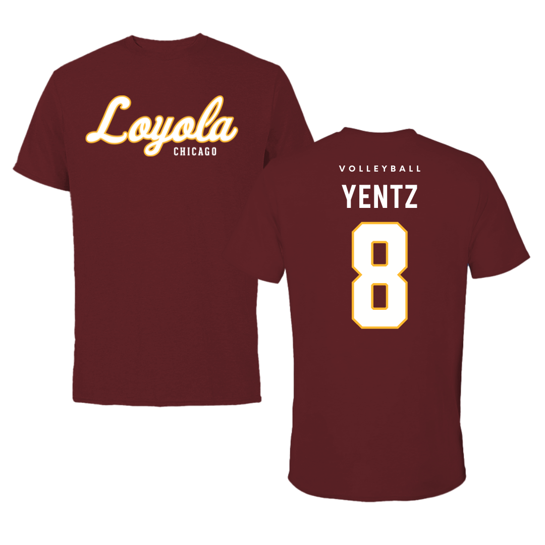 Loyola University-Chicago Volleyball Maroon Loyola Tee - #8 Jack Yentz