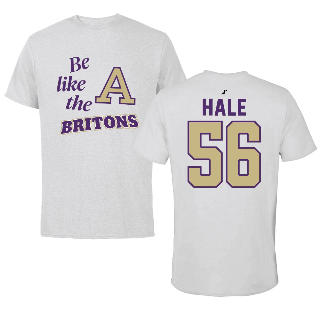 Albion College Football Light Gray Be Like Us Performance Tee - #56 Caleb Hale