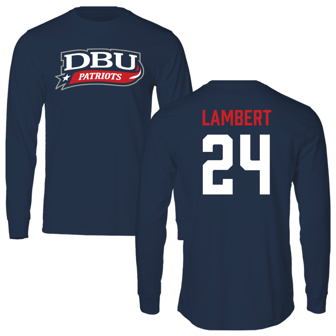 Dallas Baptist University Volleyball Navy Performance Long Sleeve - #24 Lexi Lambert