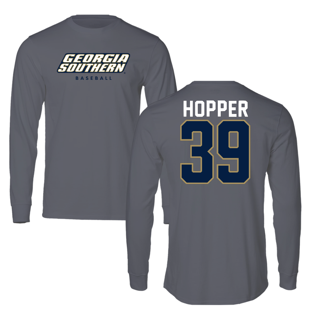 Georgia Southern University Baseball Gray Performance Long Sleeve - #39 Canon Hopper