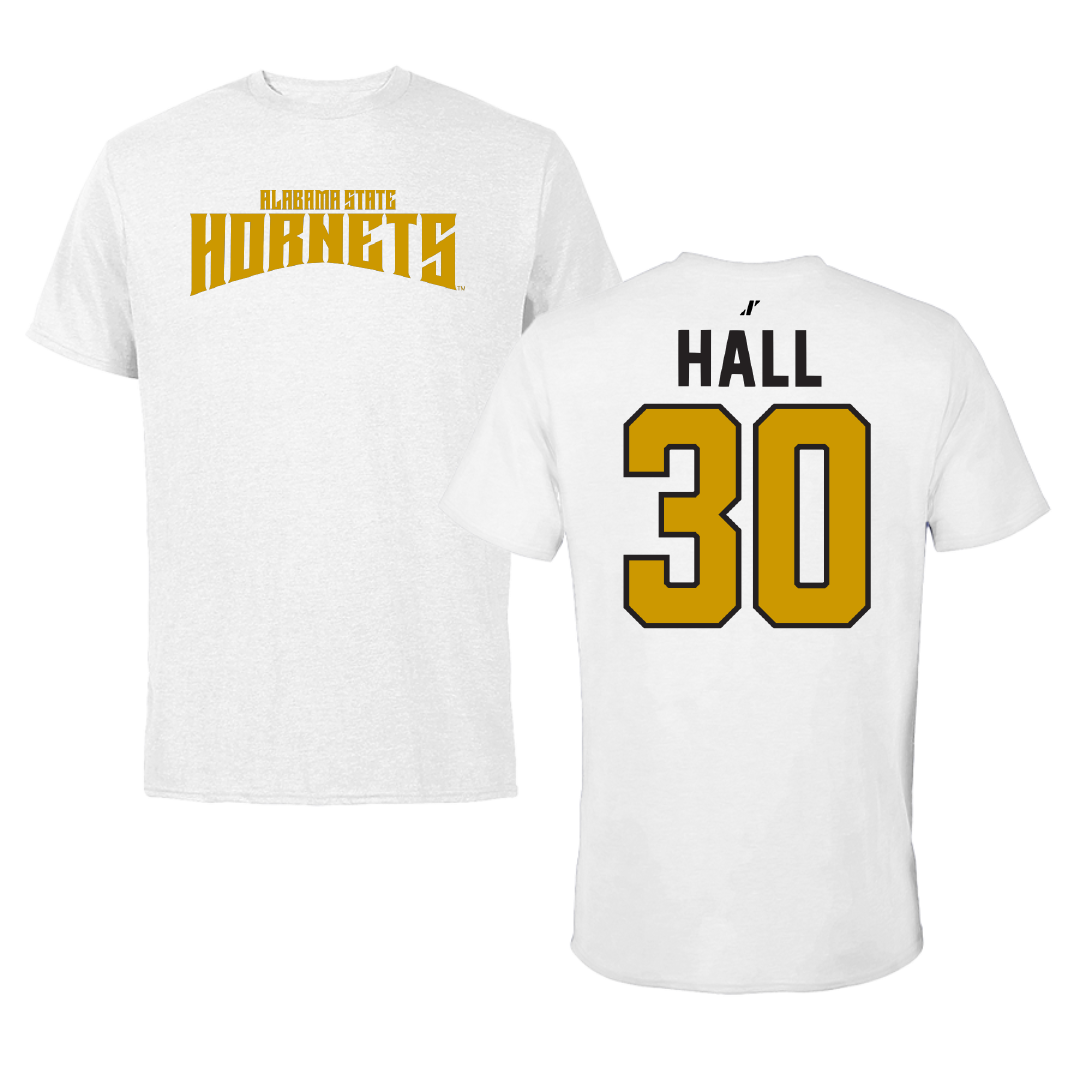 Alabama State University Basketball White Classic Tee - #30 Anaja Hall