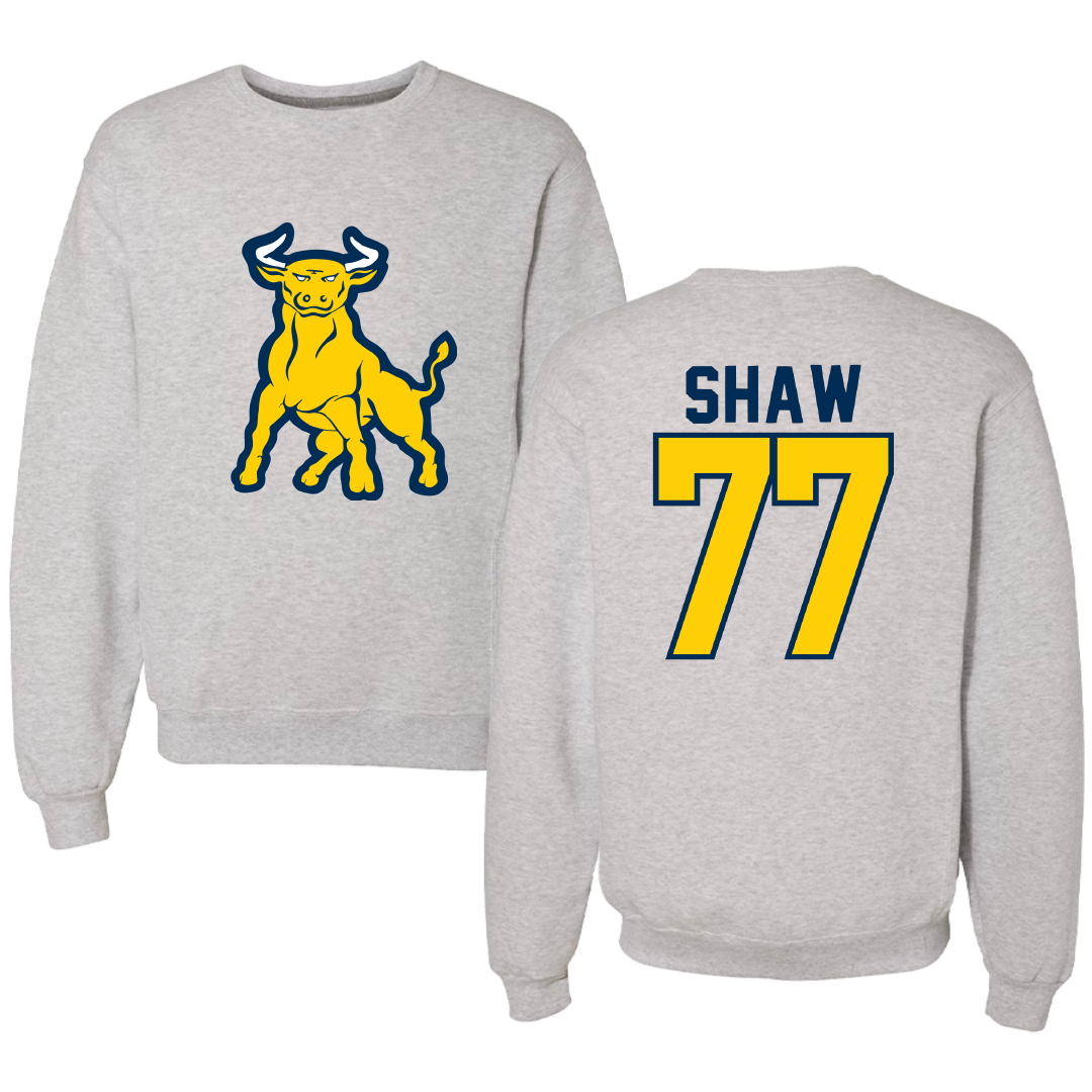 Johnson C. Smith University Football Gray Crewneck - #77 Katrel Shaw
