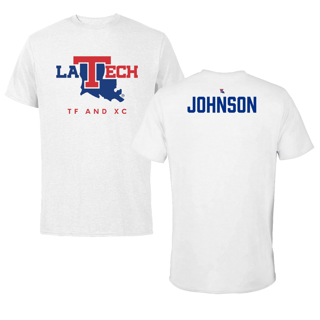 Louisiana Tech University TF and XC White Tee - Cobe Johnson
