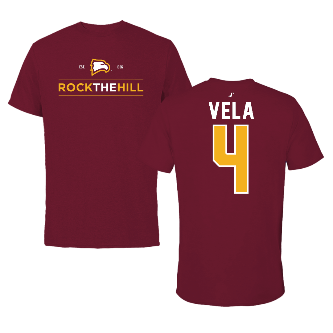 Winthrop University Baseball Garnet General Tee - #4 Dusty Vela