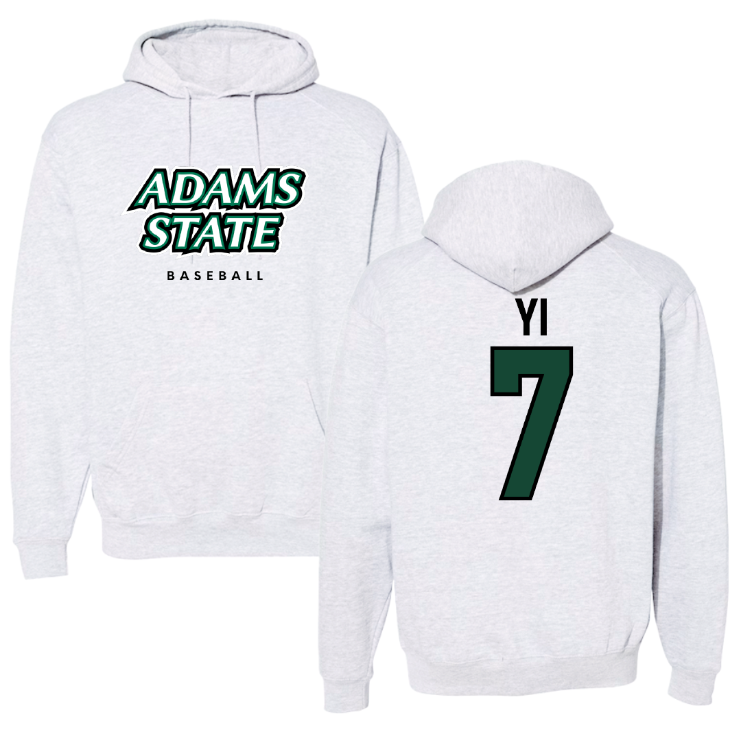 Adams State University Baseball Gray Block Hoodie - #7 Austin Yi