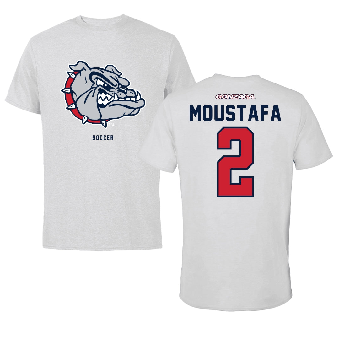 Gonzaga University Soccer Light Gray Tee - #2 Farhan Moustafa