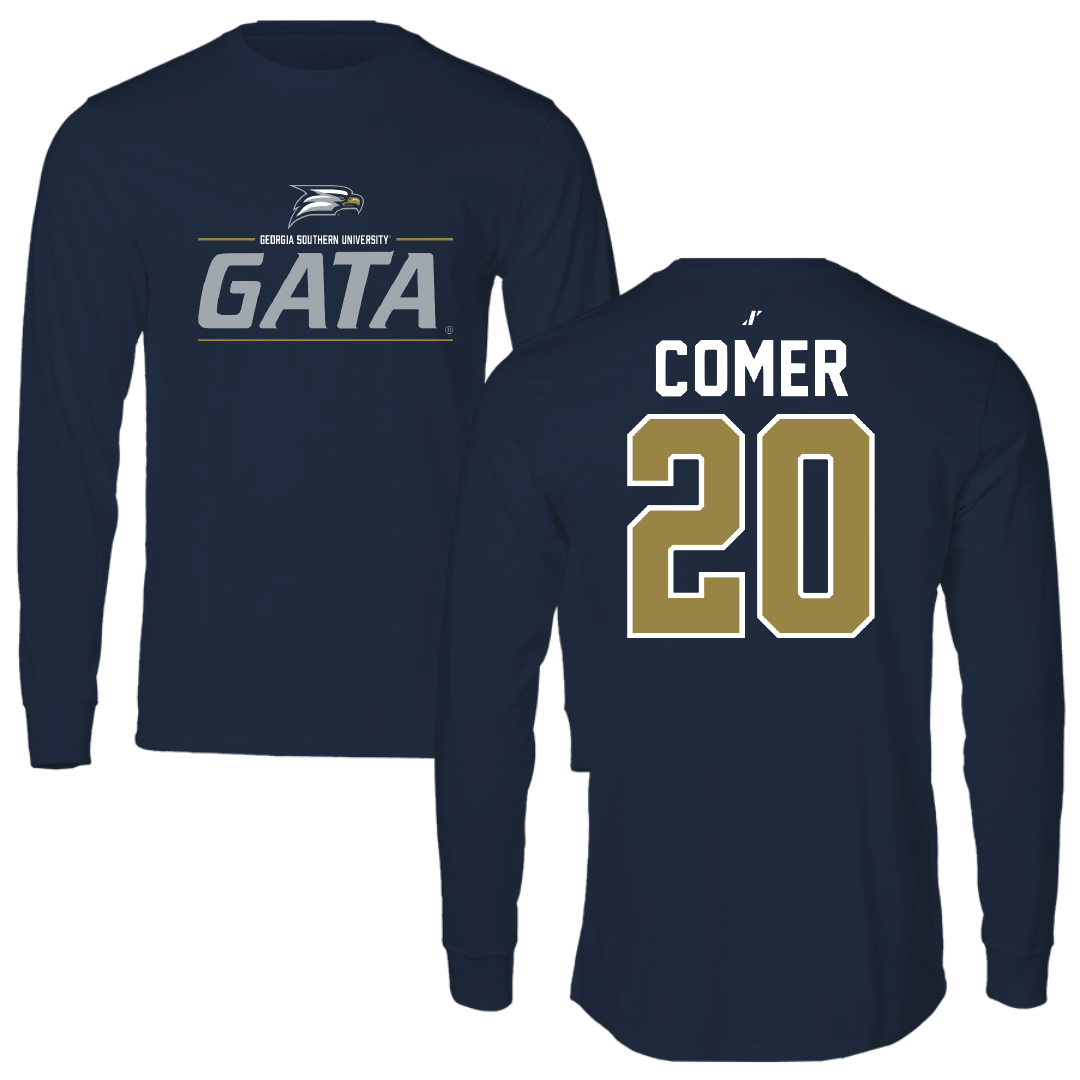 Georgia Southern University Soccer Navy General Performance Long Sleeve - #20 Addison Comer