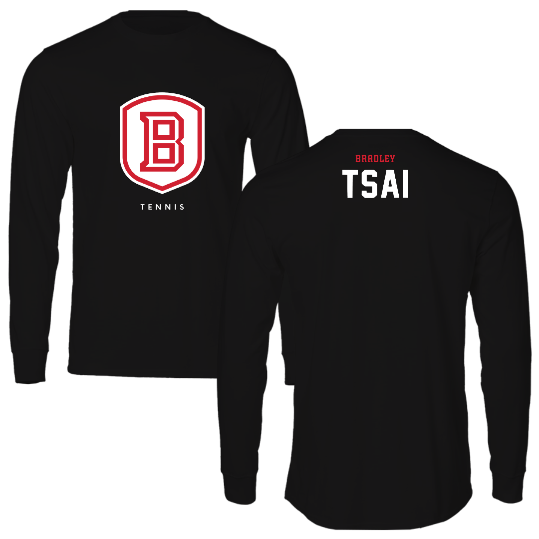 Bradley University Tennis Black Shield Long Sleeve - Compassion Tsai