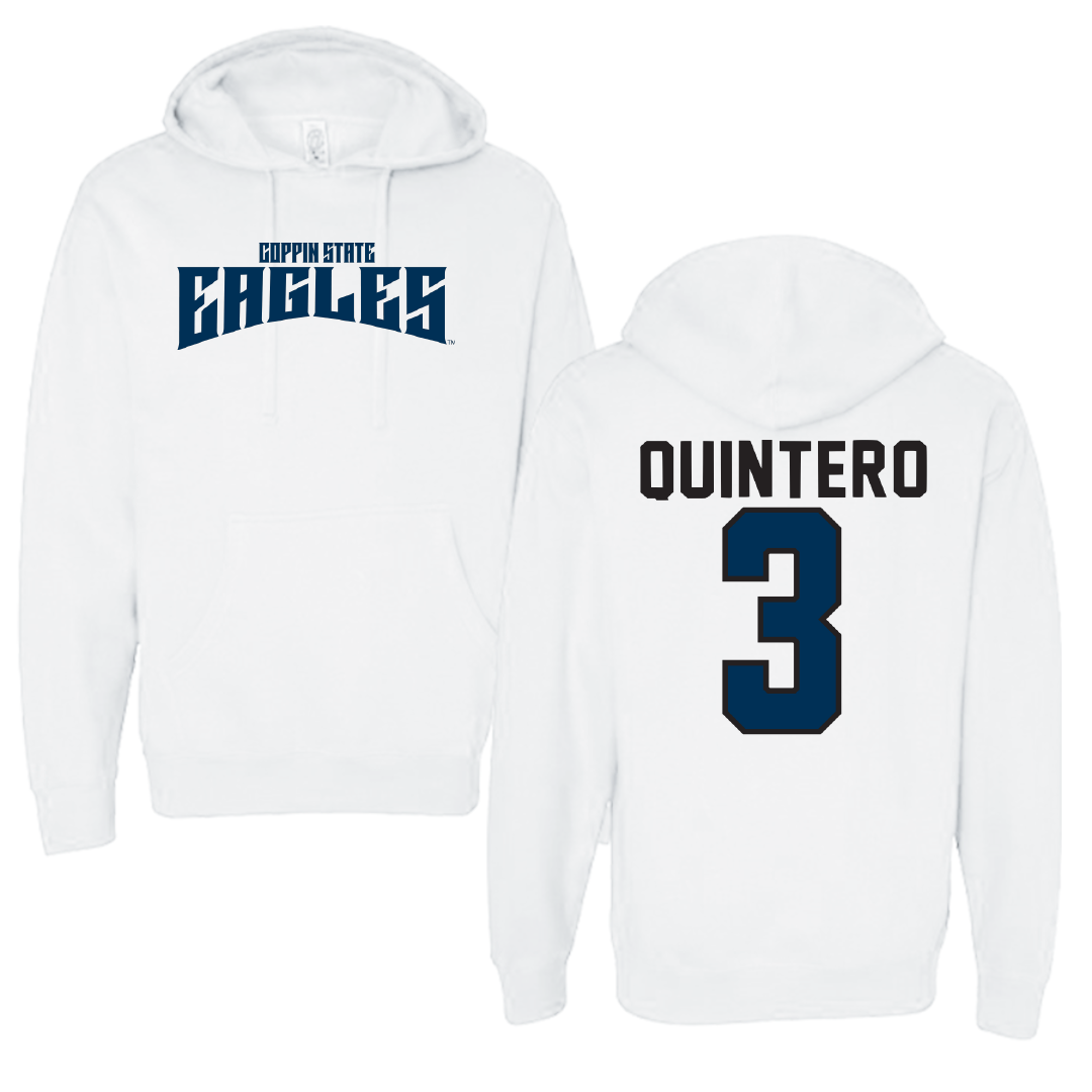 Coppin State University Softball White Classic Hoodie - #3 Emily Quintero
