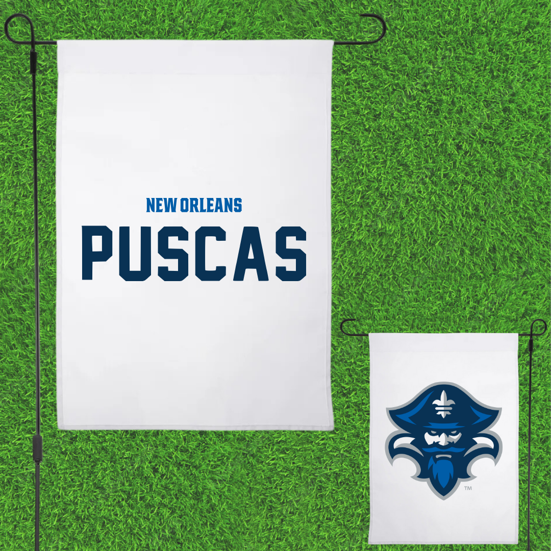 University of New Orleans Tennis White Garden Flag - Raluca Puscas