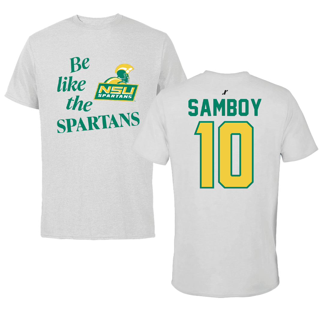 Norfolk State University Baseball Light Gray Be Like Us Performance Tee - #10 Yasseel Samboy