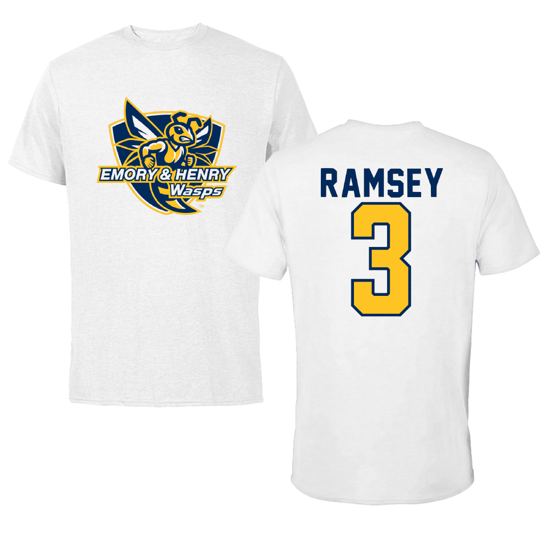 Emory & Henry College Basketball White Tee - #3 Lyndie Ramsey