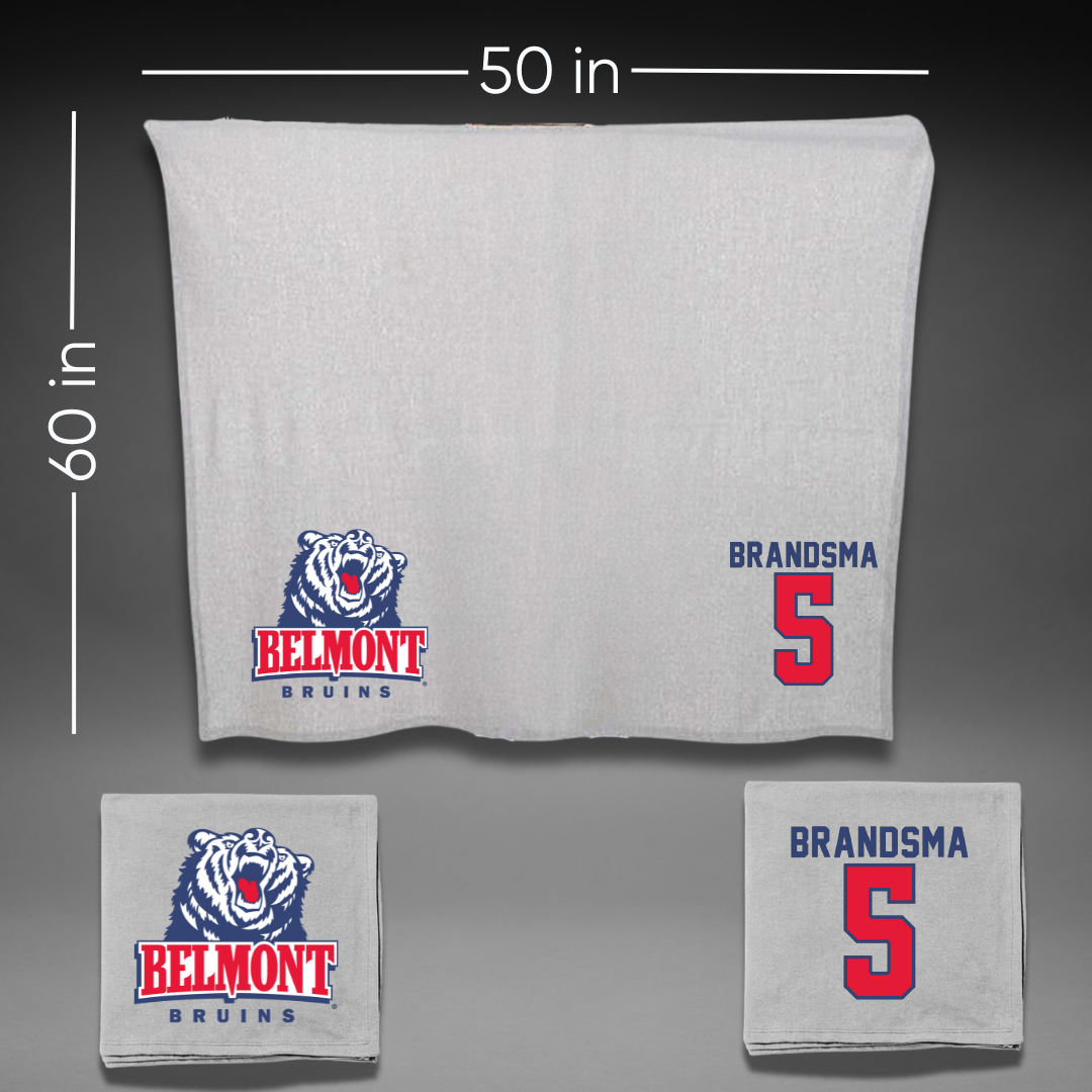 Belmont University Volleyball Gray Blanket - #5 Teagan Brandsma