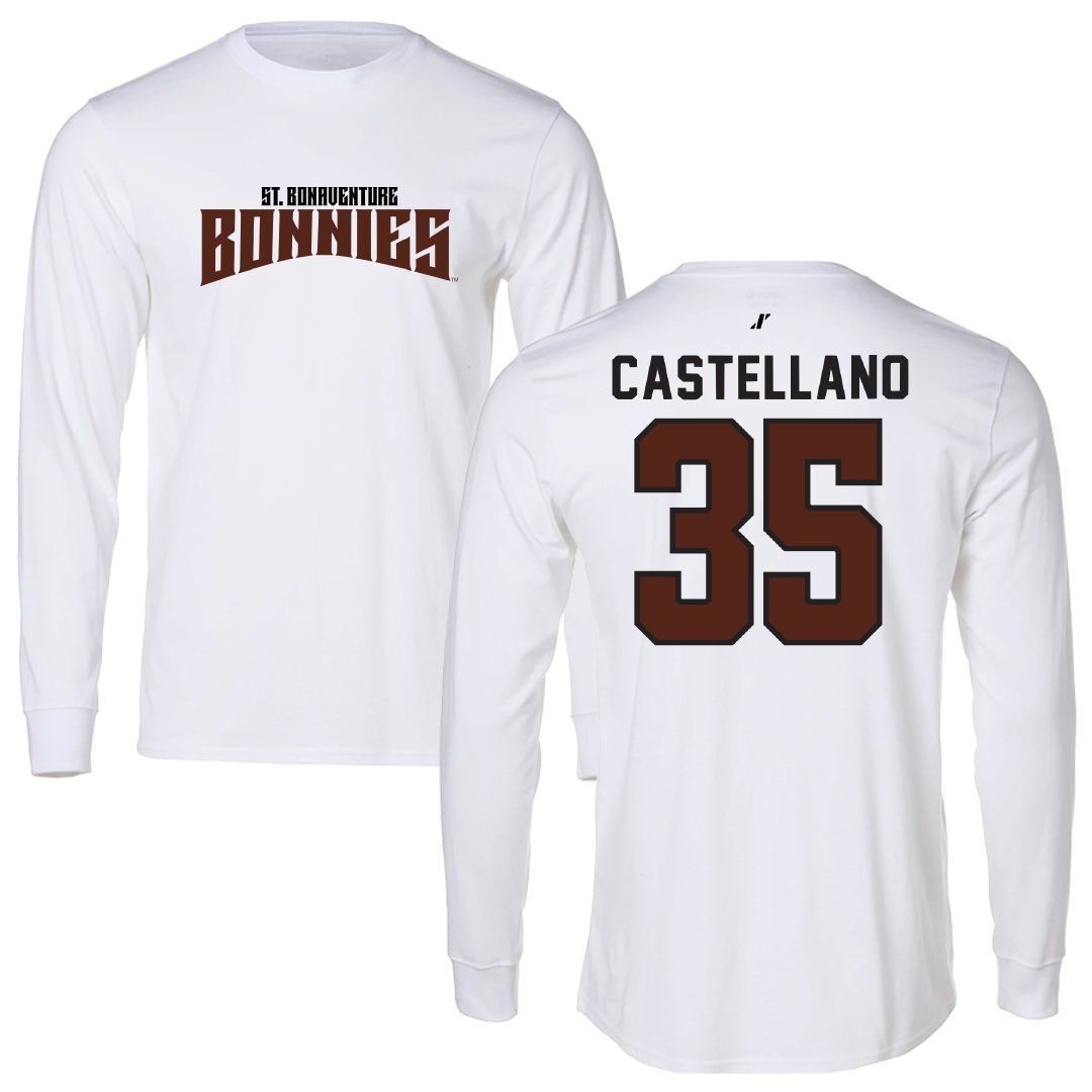 St. Bonaventure University Soccer White Classic Performance Long Sleeve - #35 Juliana Castellano