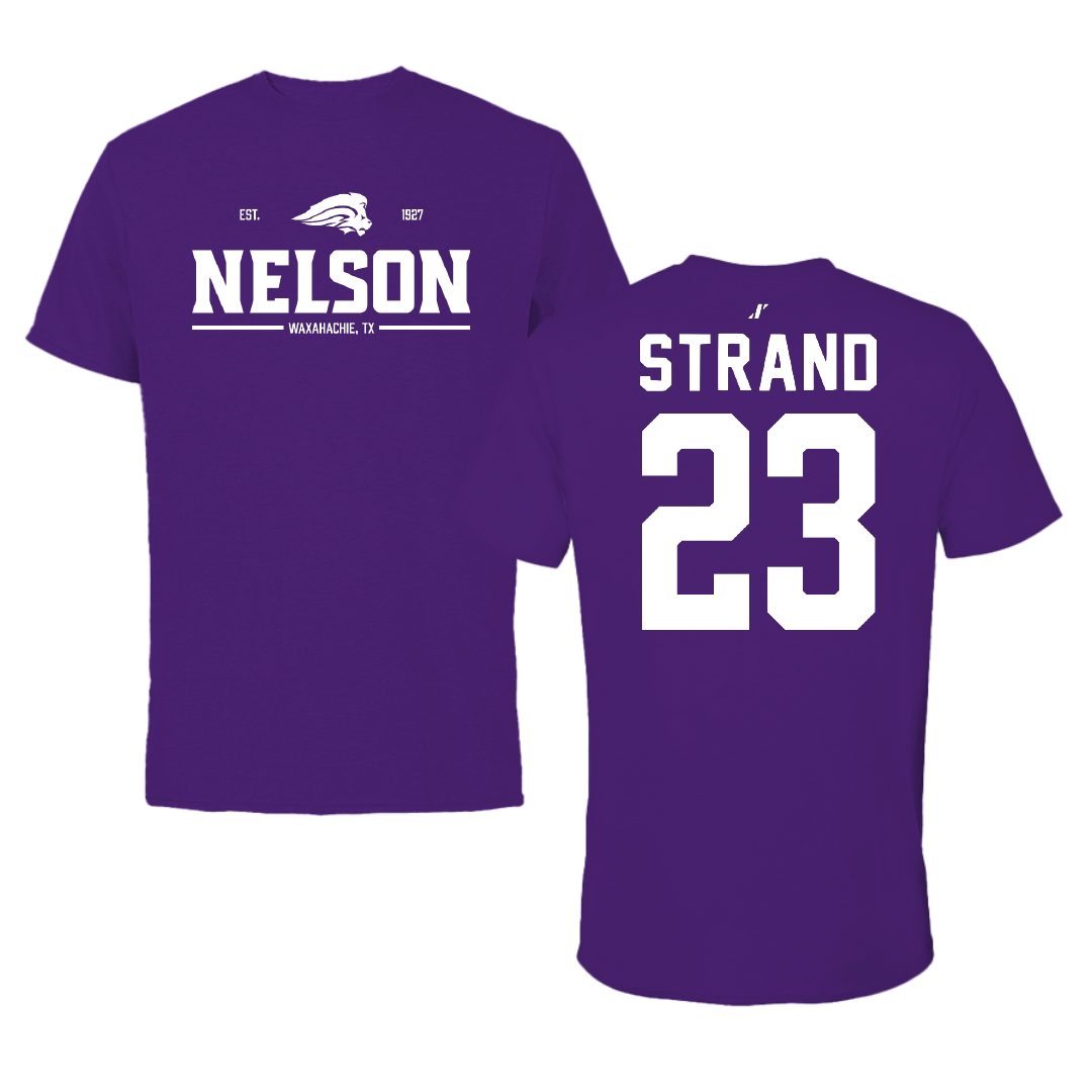 Nelson University Basketball Purple General Tee - #23 Micah Strand