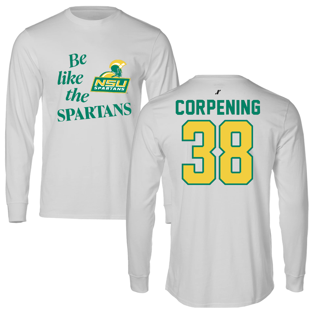 Norfolk State University Football Light Gray Be Like Us Performance Long Sleeve - #38 Davion Corpening