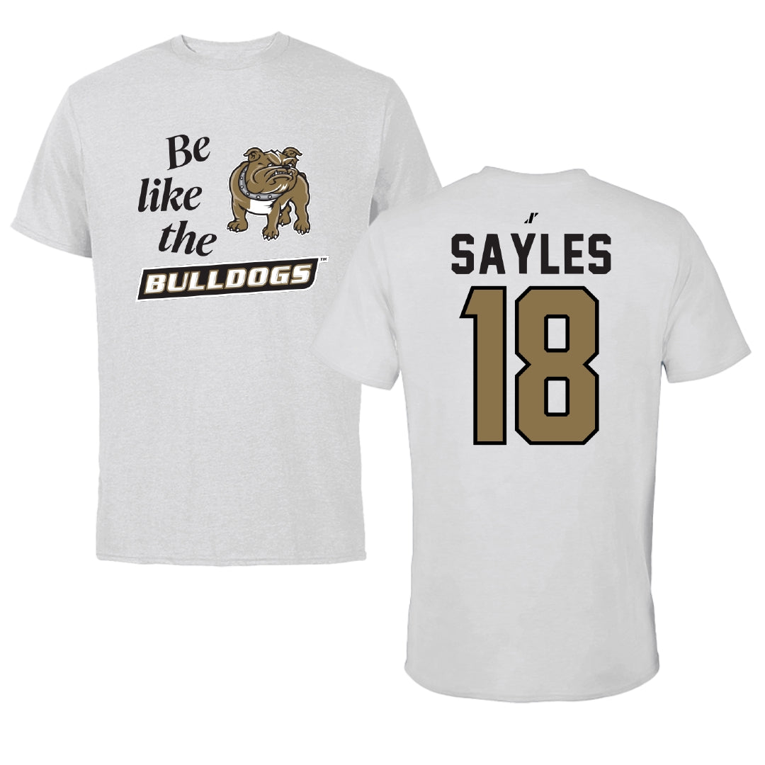 Bryant University Football Light Gray Be Like Us Performance Tee - #18 Braden Sayles