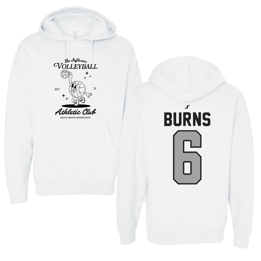 Volleyball White Influxer Athletic Club Hoodie - #6 Sameena Burns