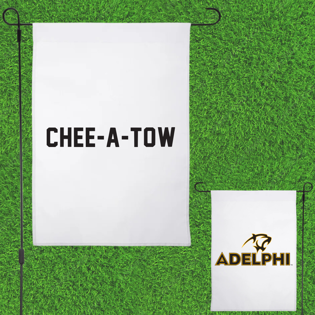 Adelphi University Swimming & Diving White Garden Flag - Jake Chee-A-Tow