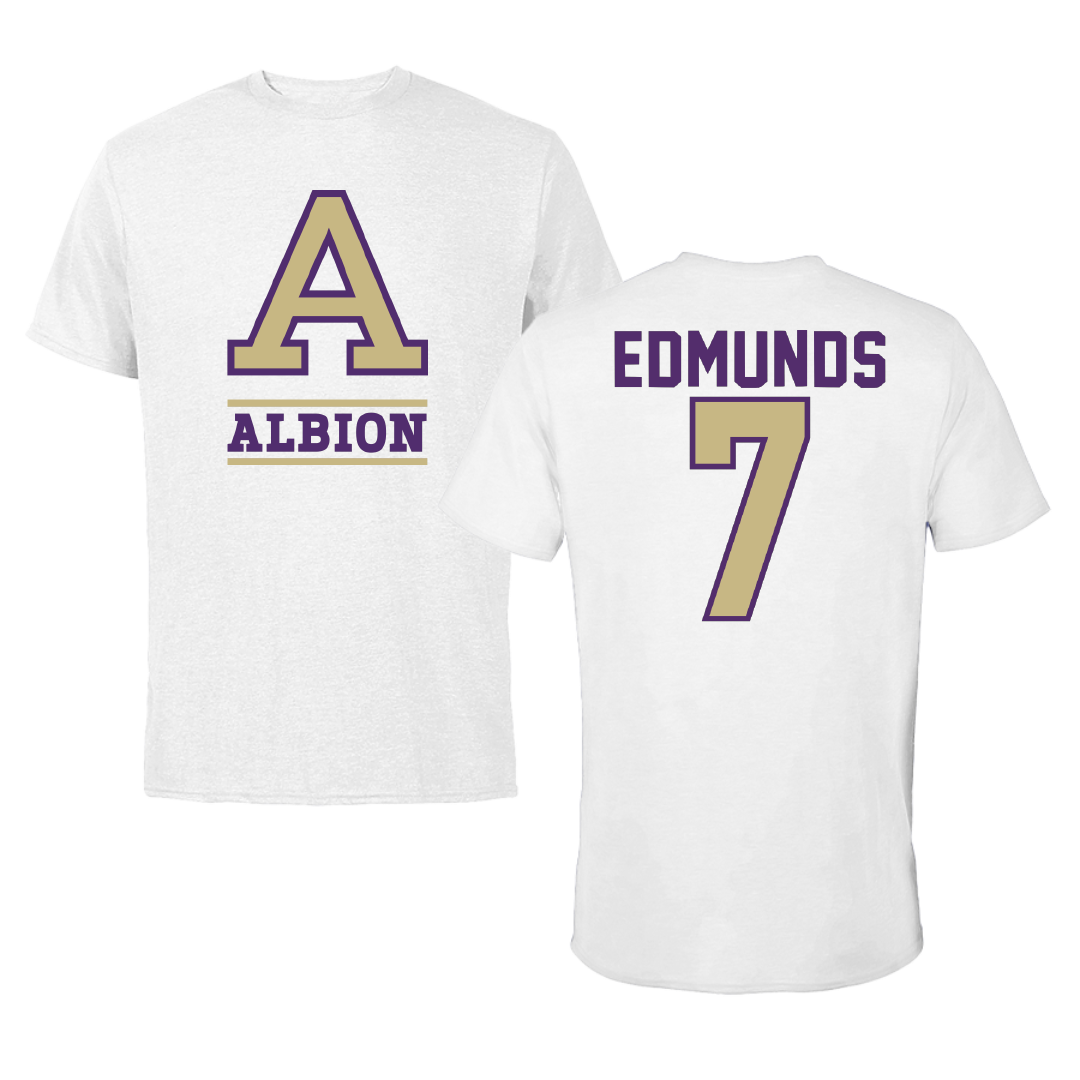 Albion College Volleyball White Tee - #7 Molly Edmunds