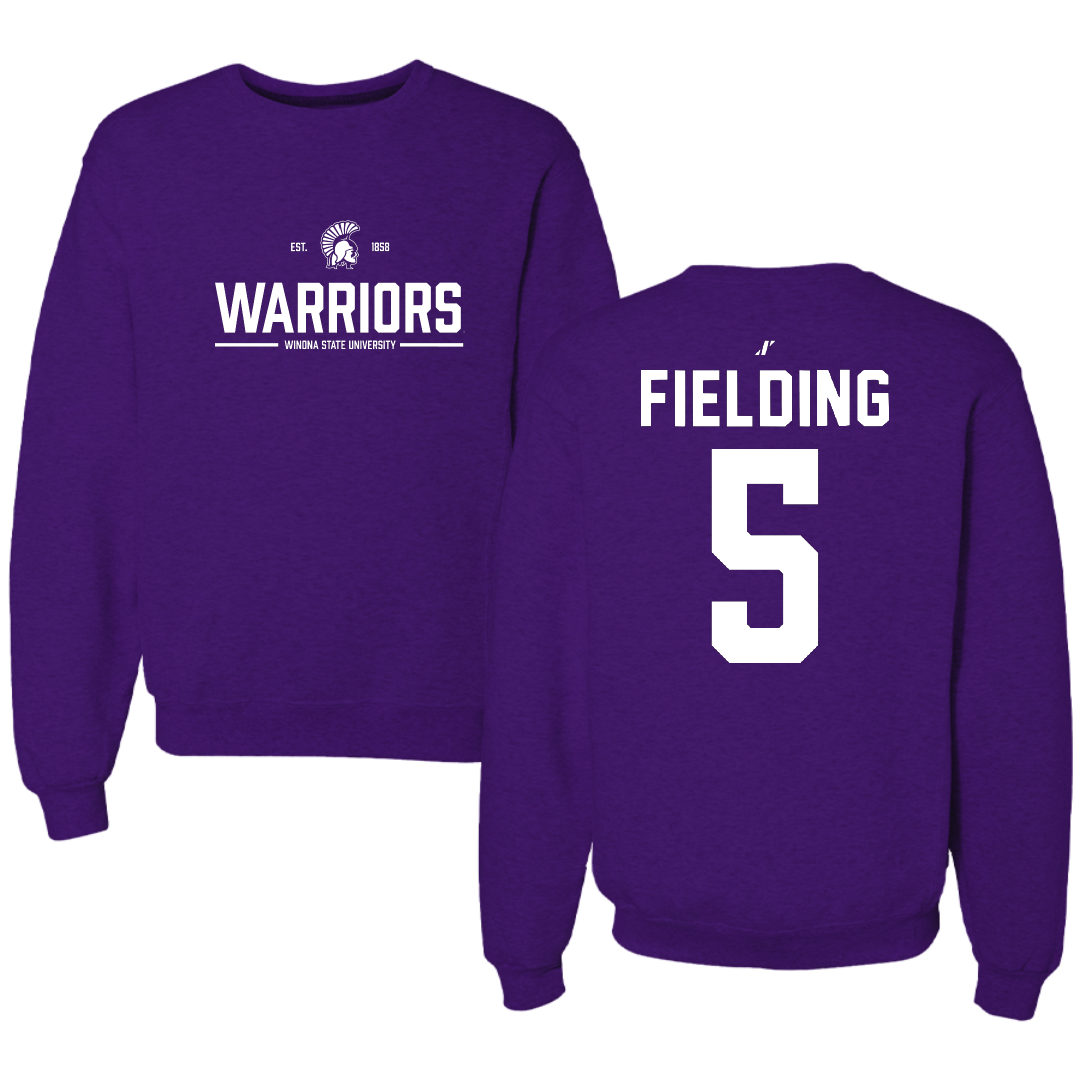 Winona State University Basketball Purple General Crewneck - #5 Devon Fielding