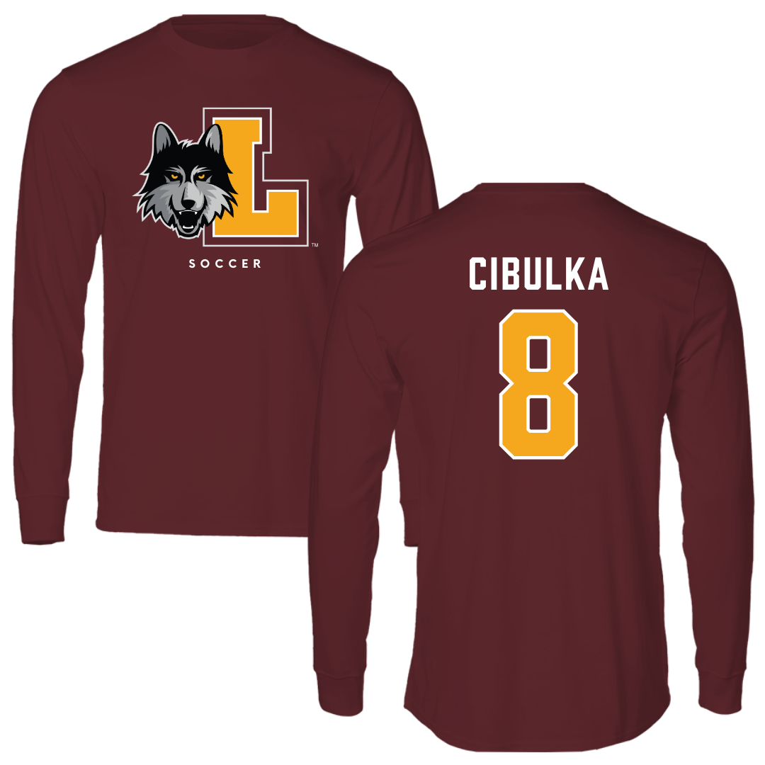 Loyola University-Chicago Soccer Maroon Mascot Long Sleeve - #8 Jaimee Cibulka