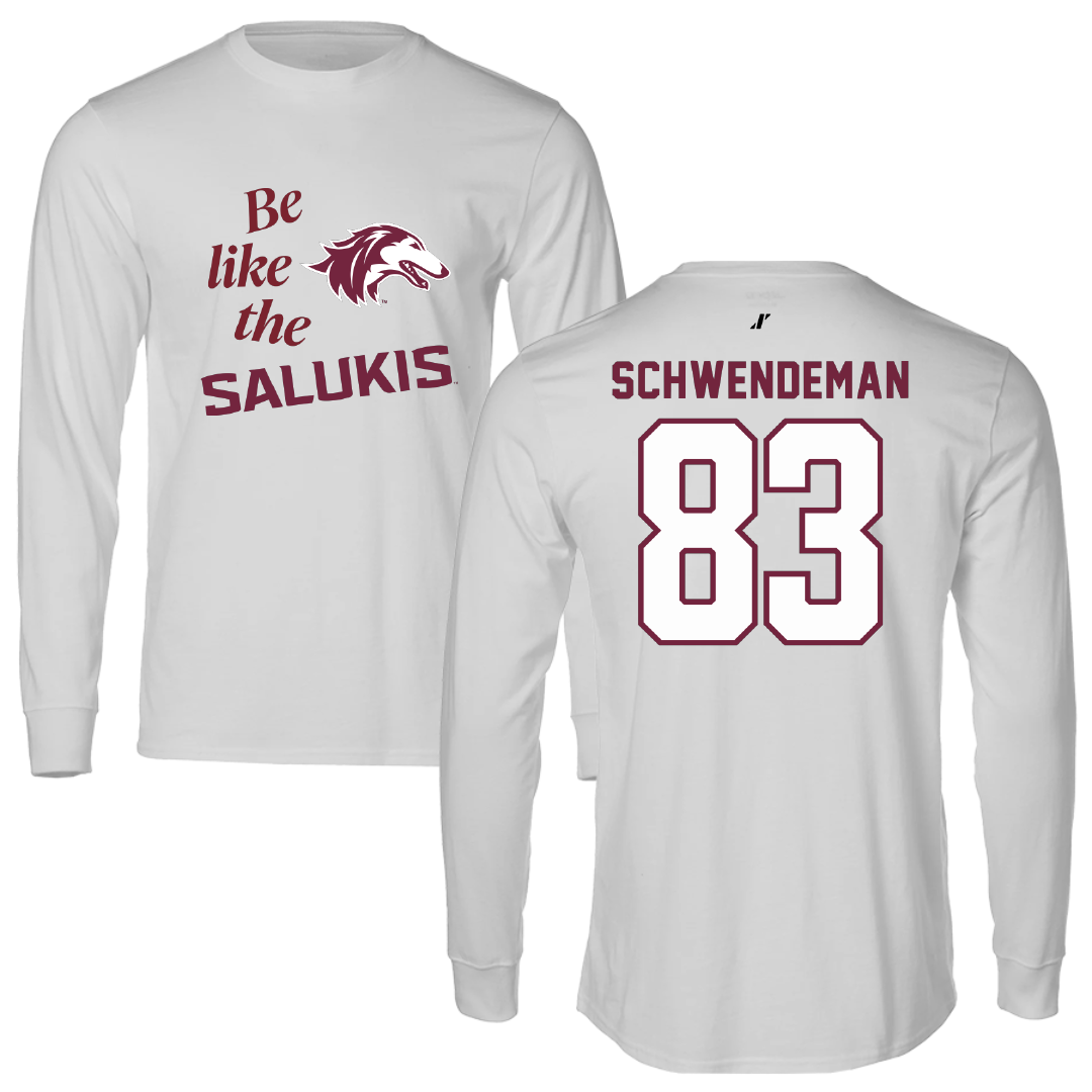 Southern Illinois University at Carbondale Football Light Gray Be Like Us Performance Long Sleeve - #83 Ryan Schwendeman