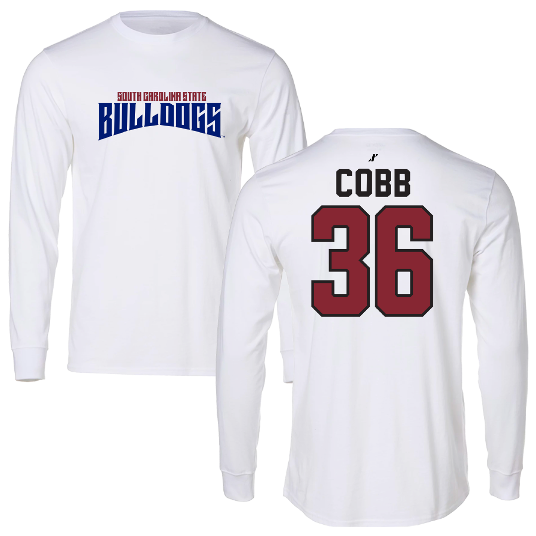 South Carolina State University Football White Classic Performance Long Sleeve - #36 Max’Ceon Cobb
