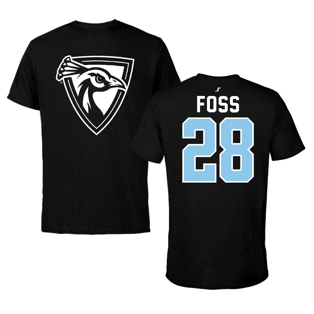 Upper Iowa University Football Black Performance Tee - #28 Nevan Foss