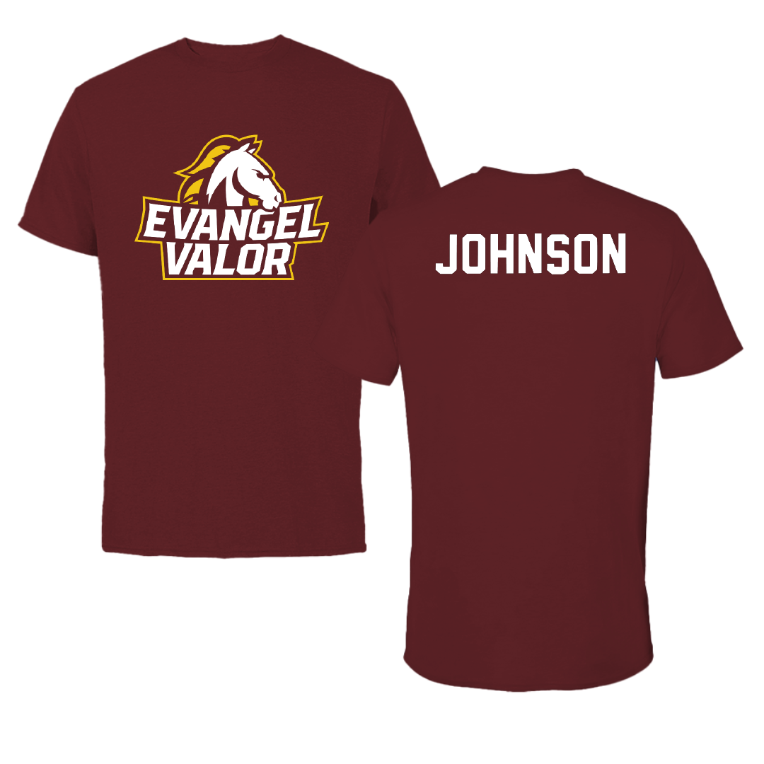 Evangel University Football Maroon Tee - Frederick Johnson