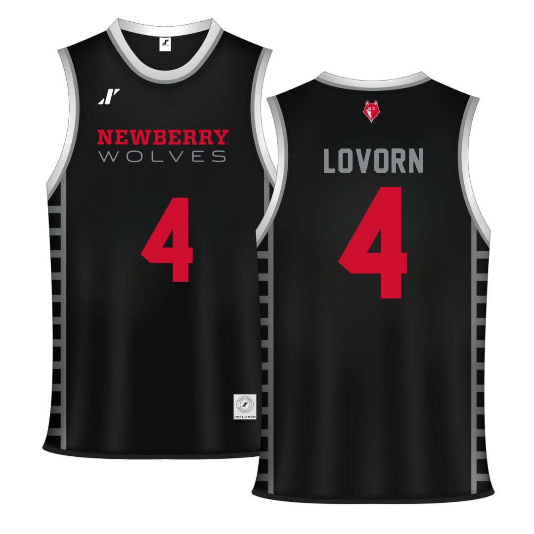 Newberry College Black Basketball Jersey - #4 James Lovorn