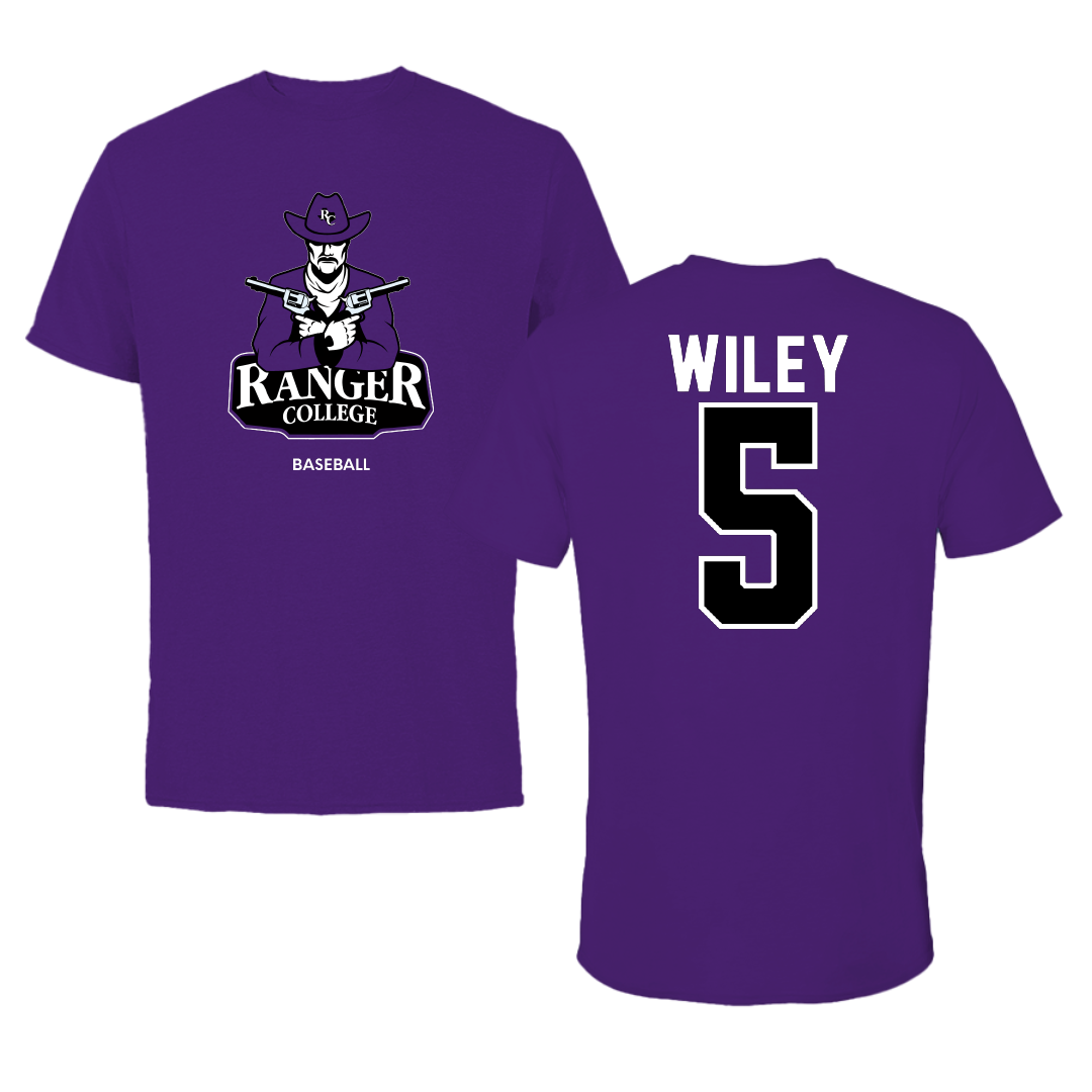 Ranger College Baseball Purple Tee - #5 Clint Wiley