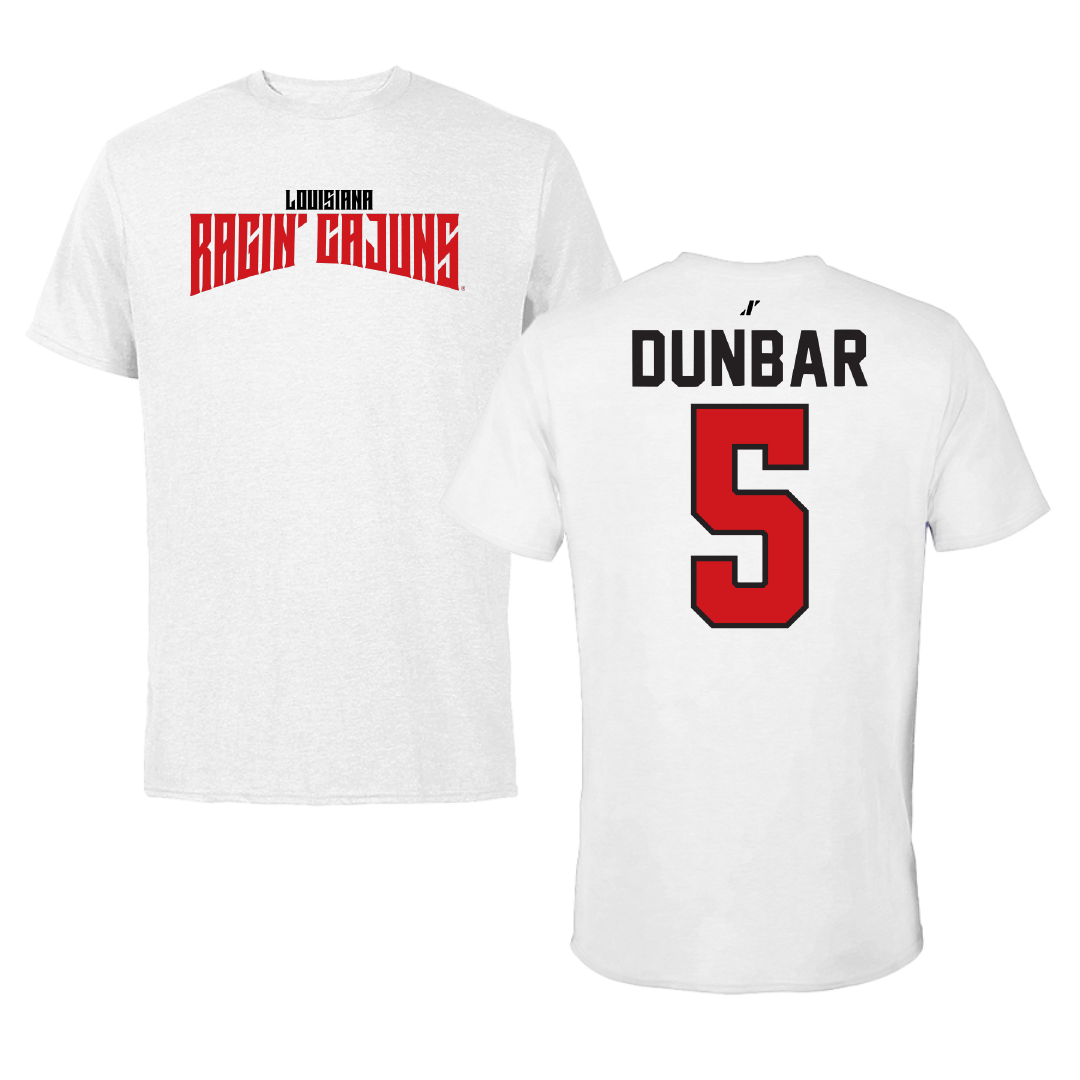 University of Louisiana at Lafayette Soccer White Classic Tee - #5 Brynn Dunbar