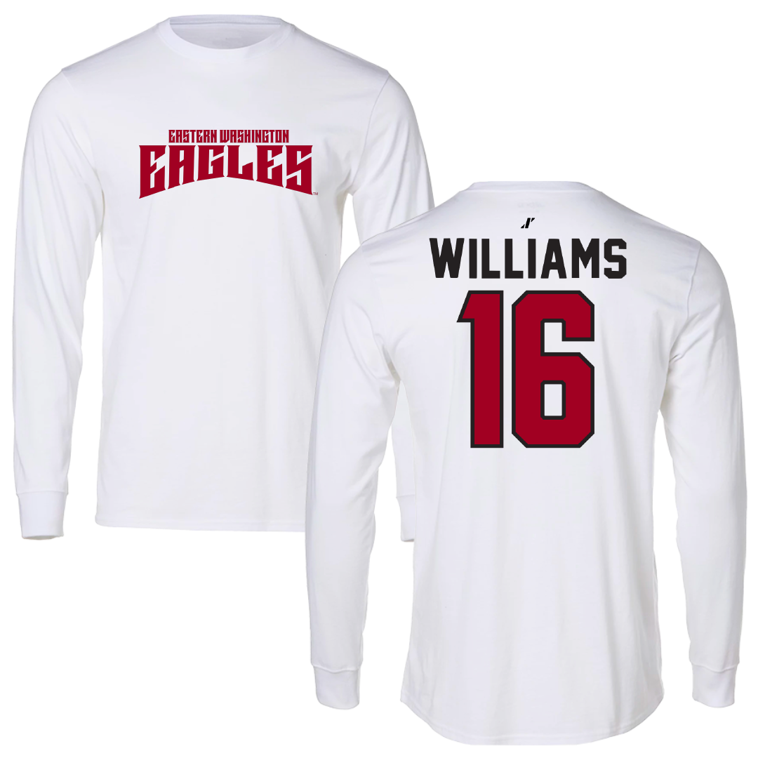 Eastern Washington University Football White Classic Long Sleeve - #16 Miles Williams