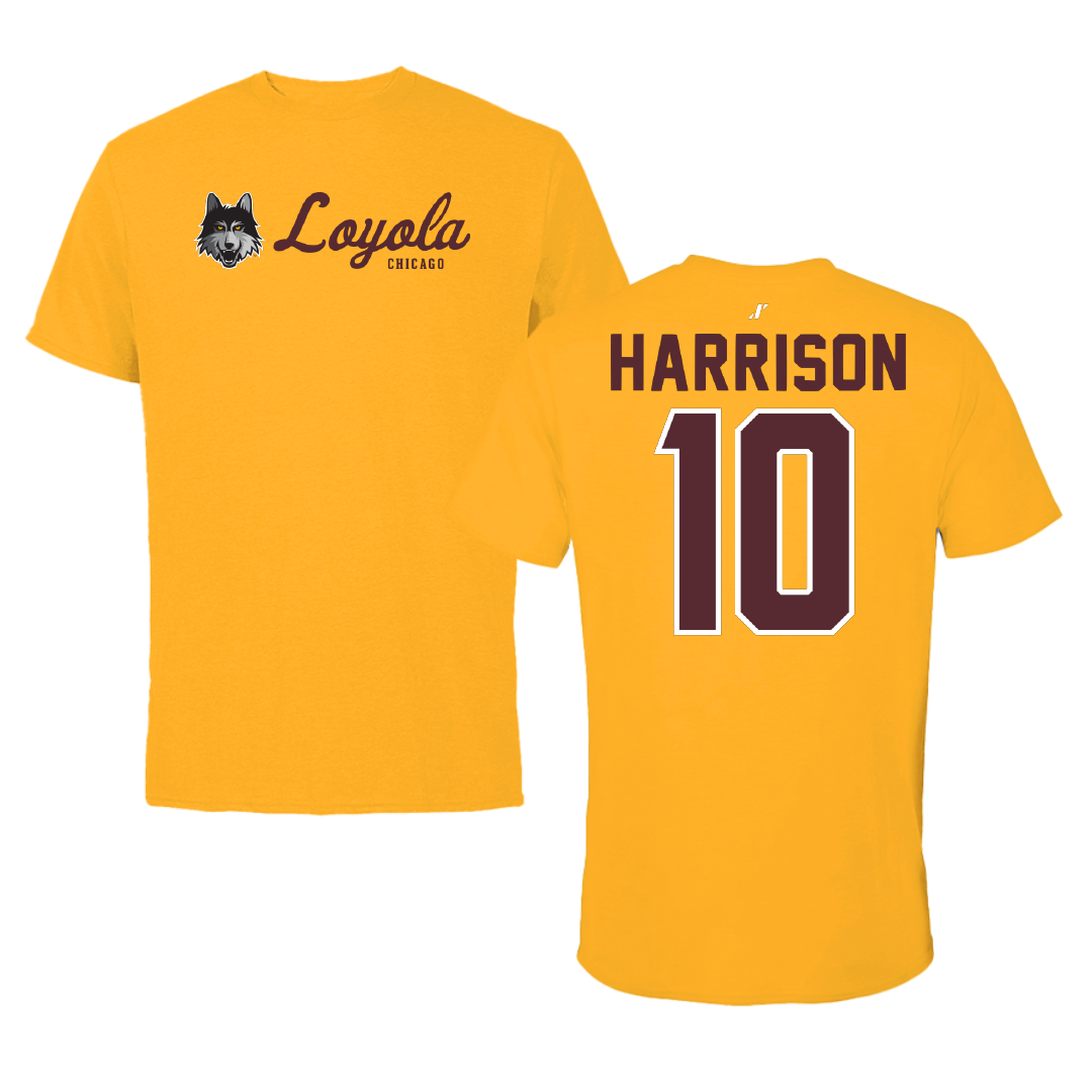 Loyola University-Chicago Soccer Gold General Performance Tee - #10 Taylor Harrison