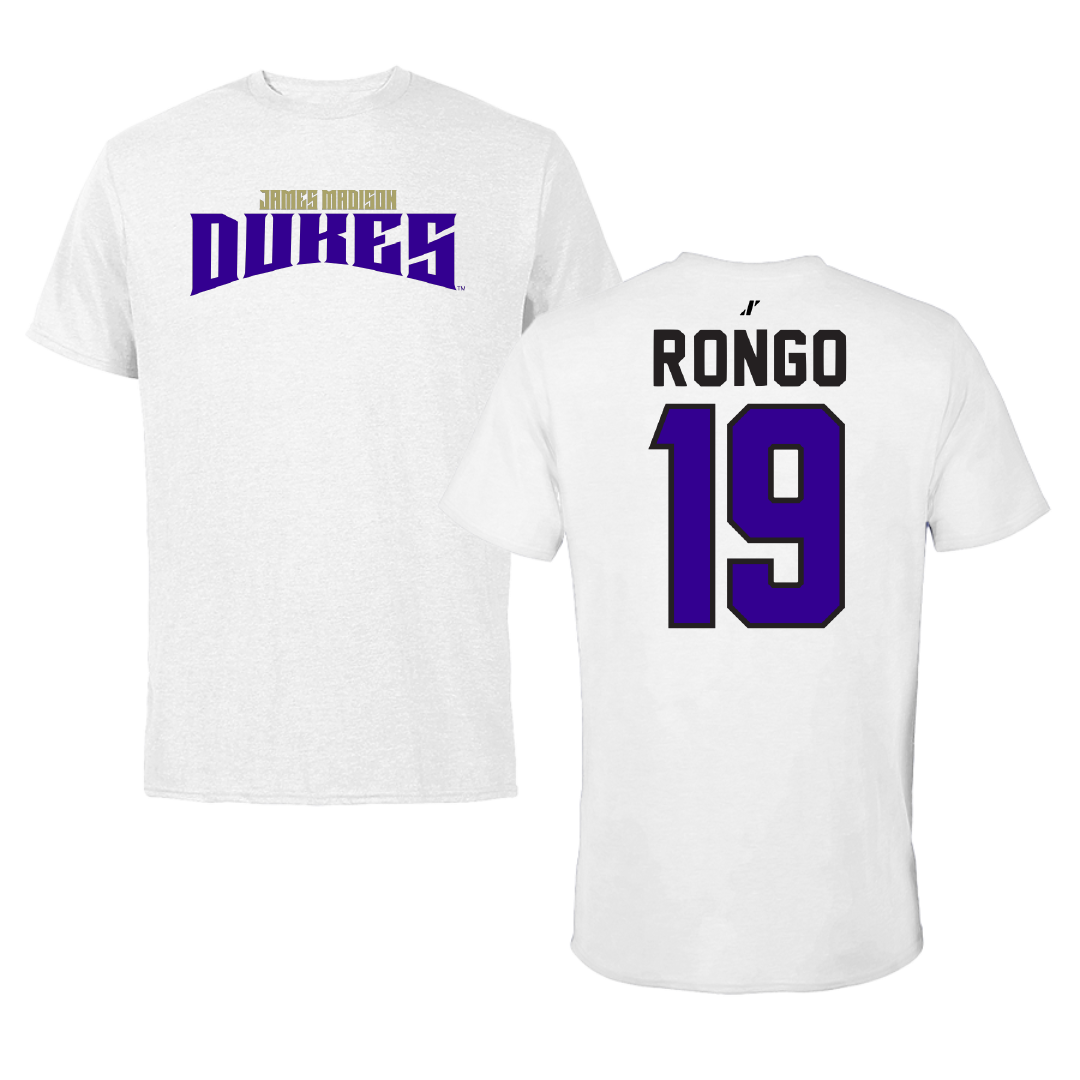 James Madison University Lacrosse White Classic Tee - #19 Olivia Rongo